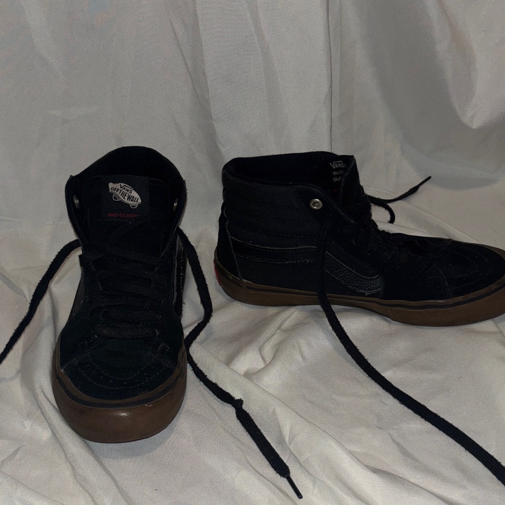 Vans Black and Brown High-Top Sneakers